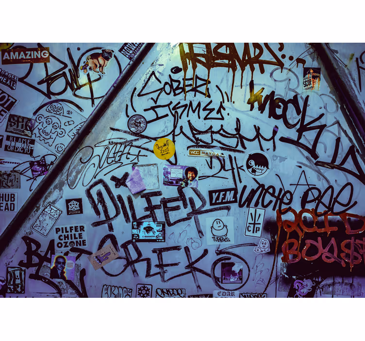 Tapisserie murale graffiti art de tag urbain - TenStickers