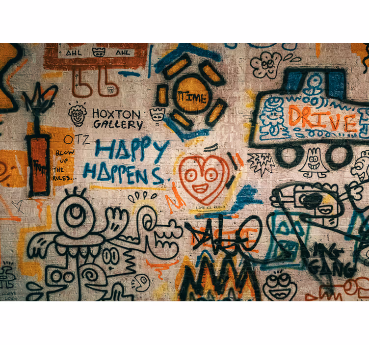 Tapisserie murale graffiti art de rue coloré - TenStickers