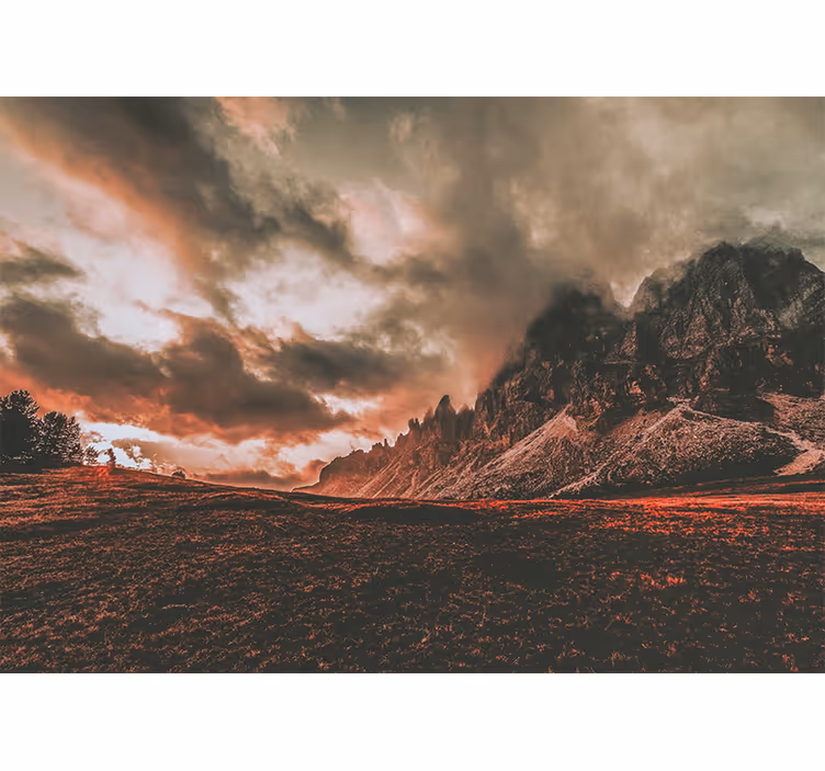 Tapisserie paysage paysage de montagnes dramatiques - TenStickers