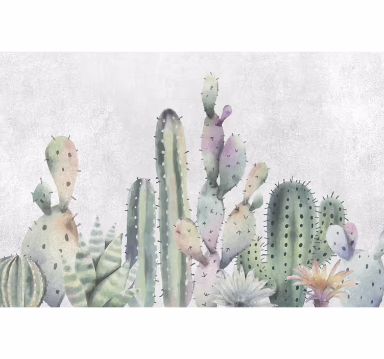 Tapisserie désert mur de cactus - TenStickers