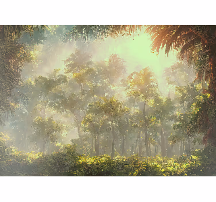 Papier peint panoramique jungle vert - TenStickers
