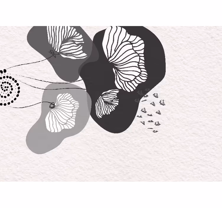 Papier peint panoramique fleurs minimalistes - TenStickers