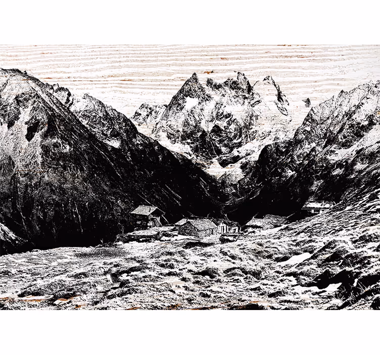 Tapisserie murale style montagnes suisses - TenStickers