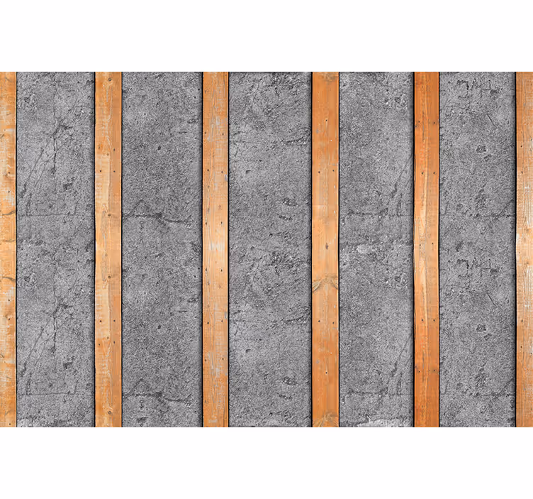 Tapisserie murale planches en bois sur béton - TenStickers