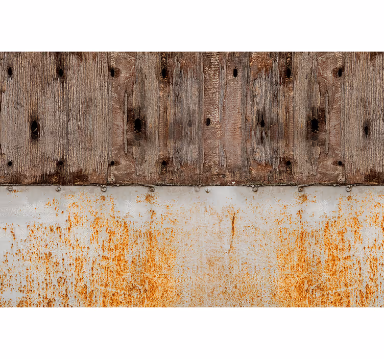 Tapisserie murale effet métal et bois - TenStickers