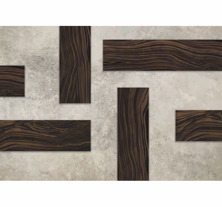 Tapisserie salle de bain texture béton et bois - TenStickers