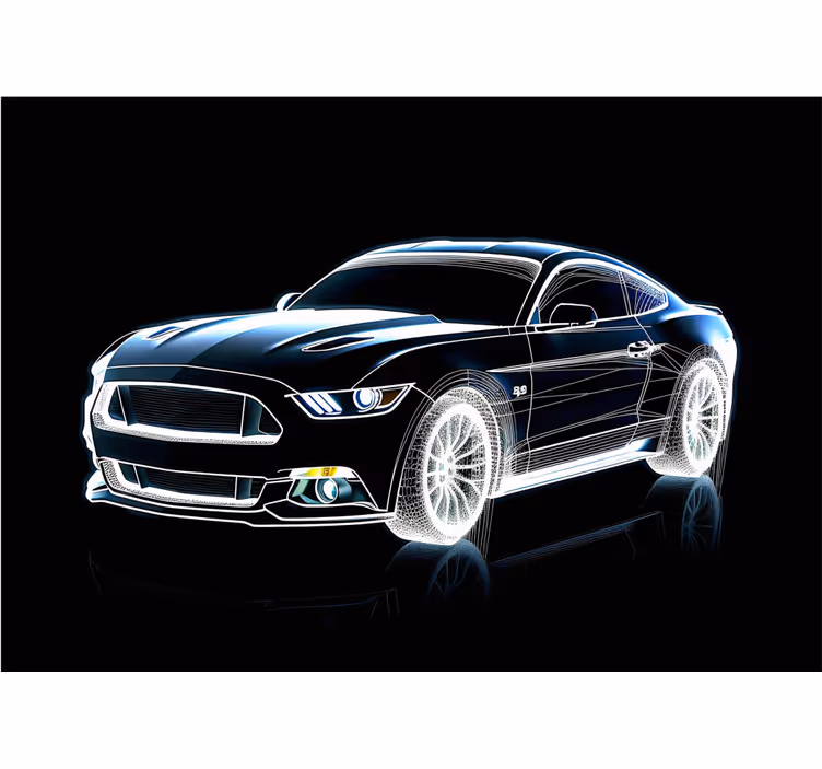 Tapisserie chambre ado voiture holographique - TenStickers