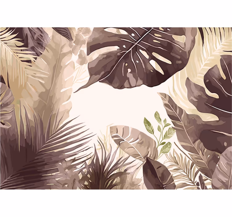 Tapisserie salle de bain plantes tropicales - TenStickers