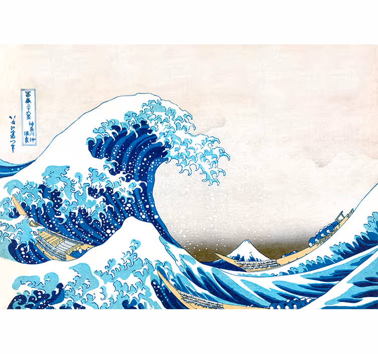 Tapisserie murale vague kanagawa japon - TenStickers