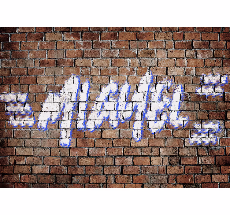 Tapisserie ado graffiti briques marrons - TenStickers