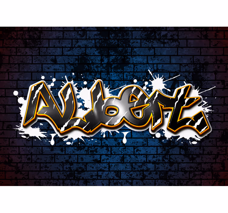Tapisserie murale chambre ado graffiti briques - TenStickers