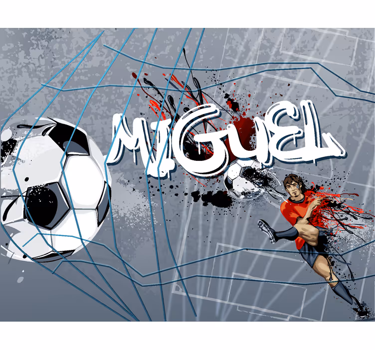 Tapisserie murale ado but de joueur de football - TenStickers