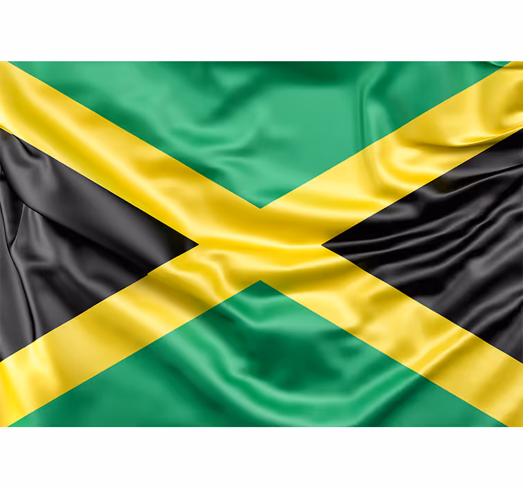 Tapisserie murale villes et de pays drapeau jamaïcain - TenStickers