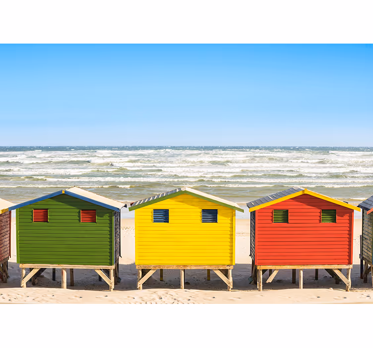 Tapisserie mer panorama de la cabane de plage - TenStickers