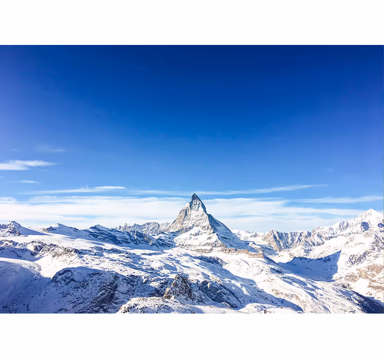 Tapisserie montagne vue panoramique alpine - TenStickers