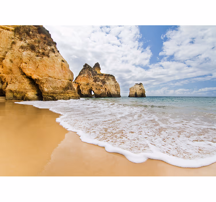Tapisserie paysage vue sur les falaises du bord de mer - TenStickers
