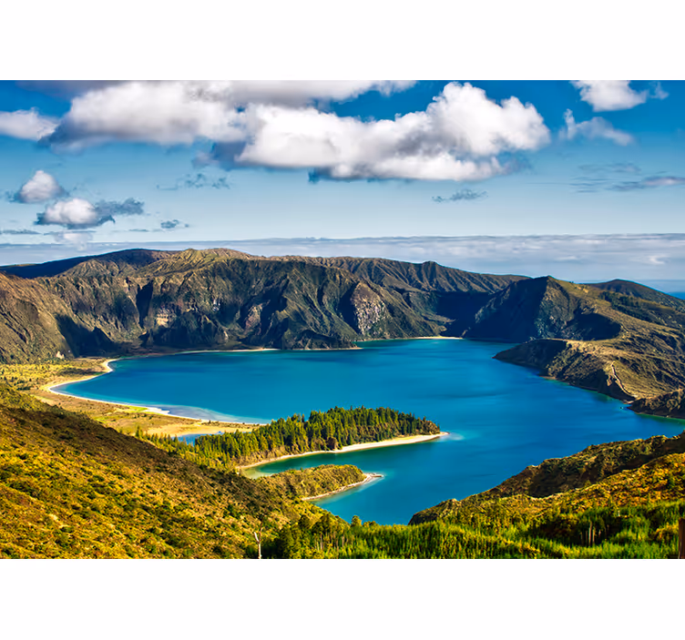Tapisserie paysage vue sereine sur le lac - TenStickers