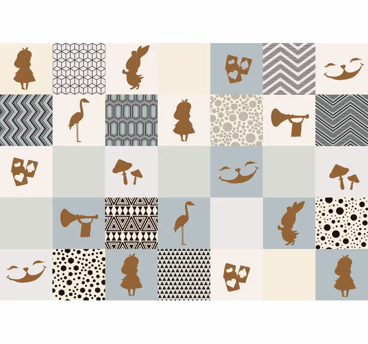 Tapisserie chambre enfant collage de silhouette de conte - TenStickers