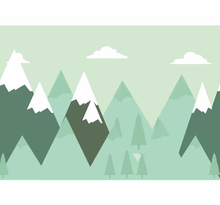 Papier peint mural mappemonde Montagnes enfants - TenStickers