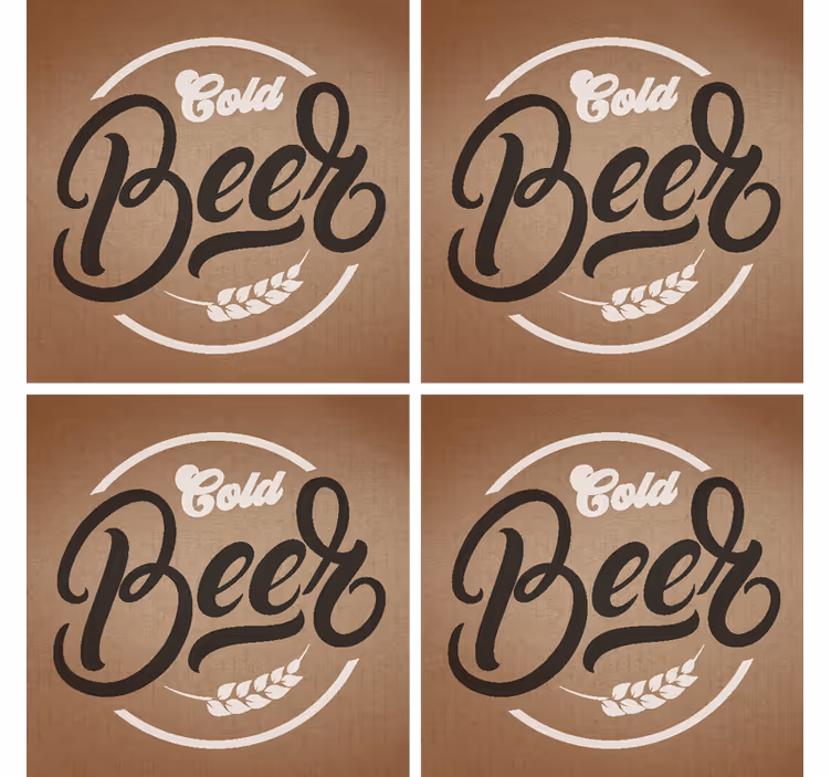 Sous verre bière typographie stylée bière froide - TenStickers