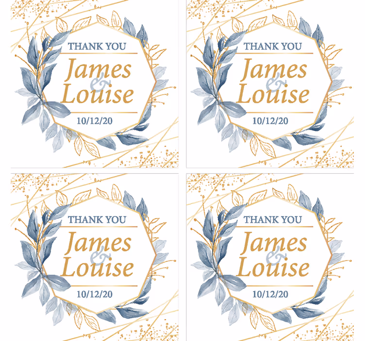 Sous verre mariage cartes de remerciement florales élégantes - TenStickers