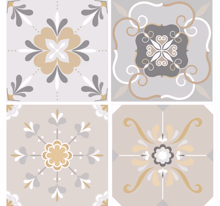 Dessous de verre inspiré de tuiles florales - TenStickers
