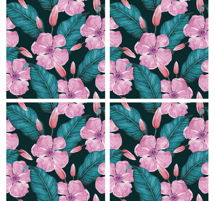 Sous verre motif floral et feuillage - TenStickers