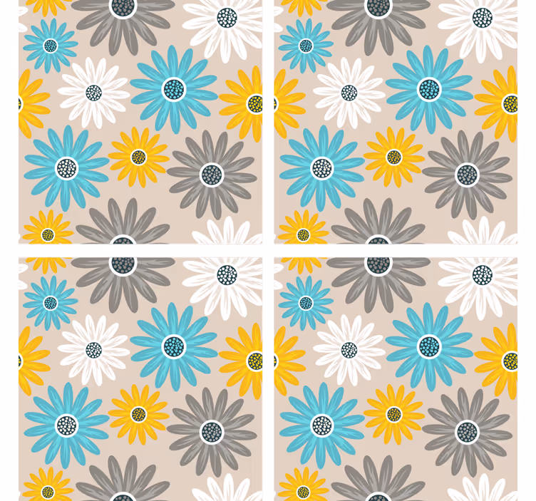 Sous verre Éléments floraux vibrants - TenStickers
