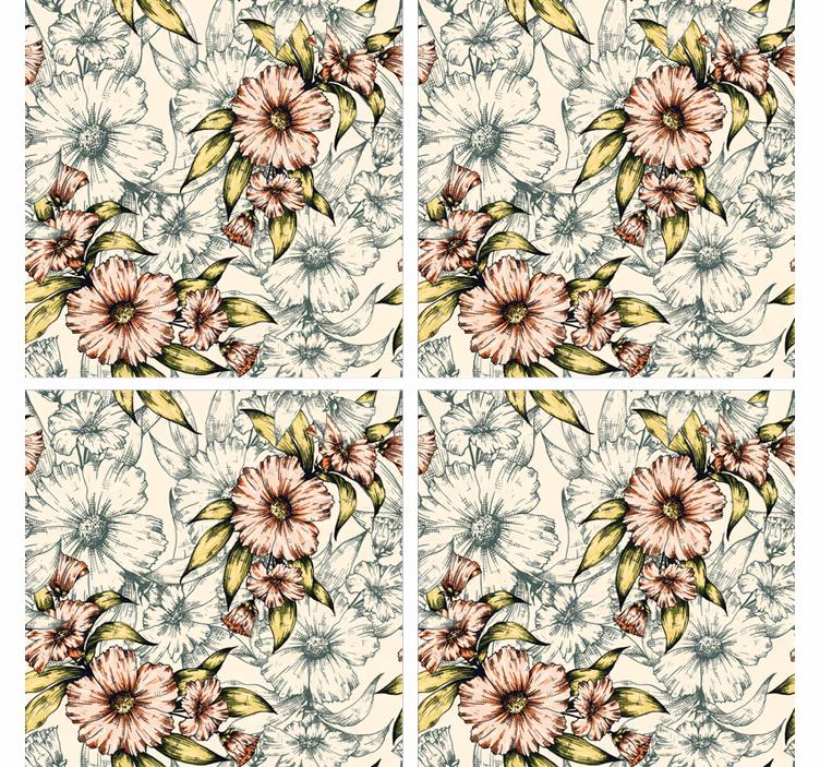 Sous verre art de motif floral - TenStickers
