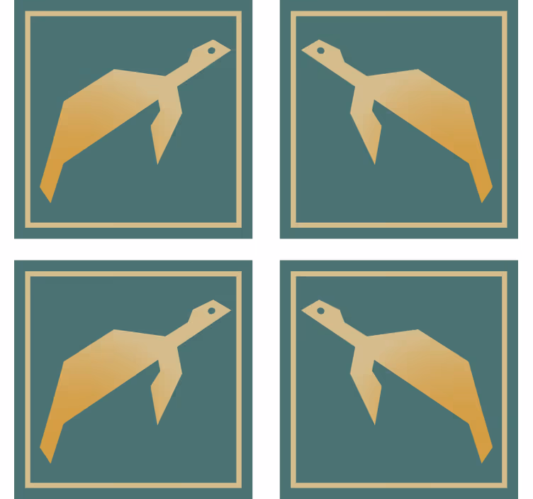 Sous verre moderne formes animales géométriques - TenStickers