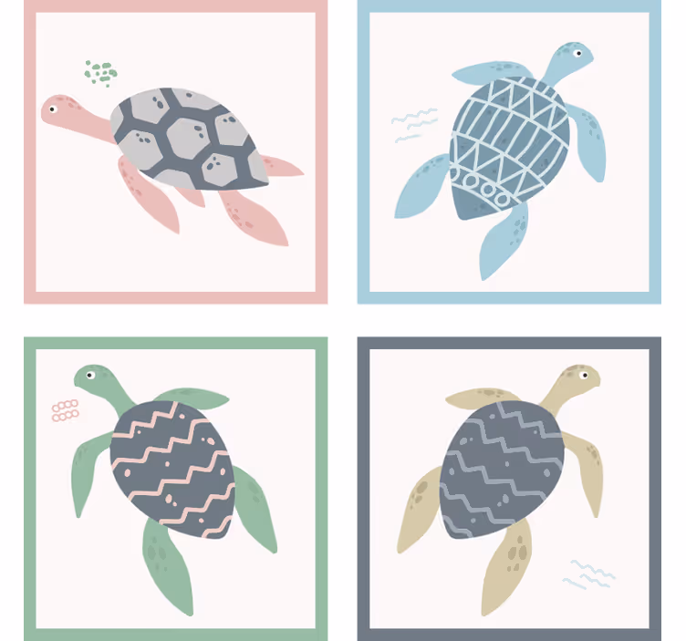 Sous verre bière motifs de tortues marines amusants - TenStickers