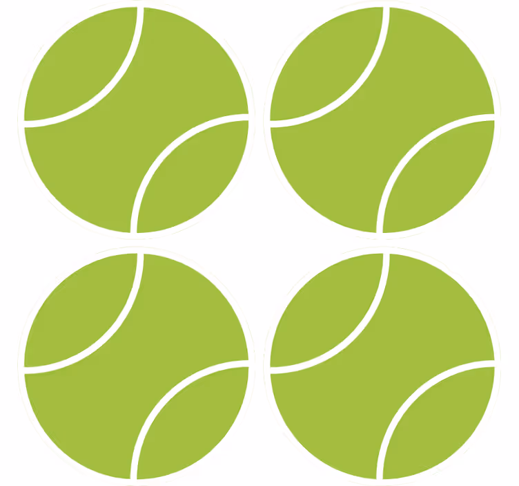 Sous verre bière set inspiré tennis vert circulaire - TenStickers