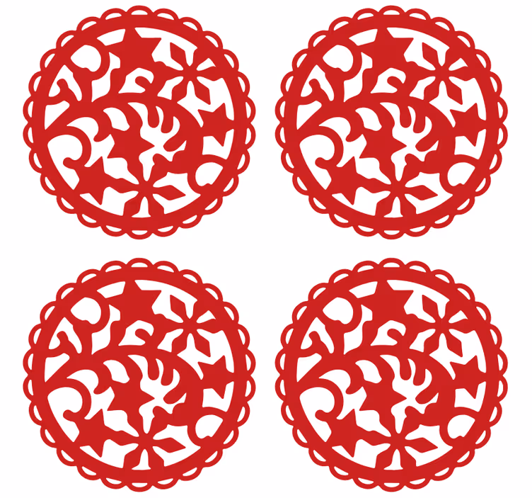 Sous verre bière motif rouge complexe - TenStickers