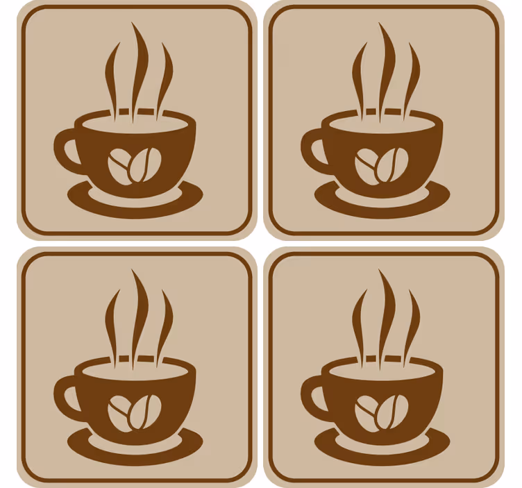 Sous verre moderne emblème de la tasse à café - TenStickers
