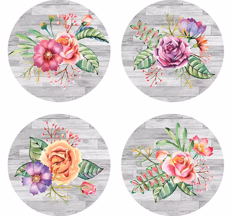 Sous verre moderne motif bois floral - TenStickers