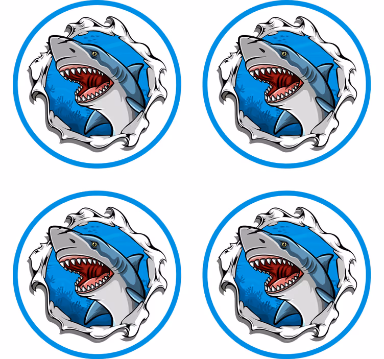 Sous verre bière requin en colère - TenStickers