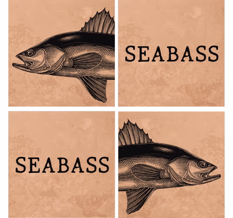 Sous verre personnalisable illustration art seabass - TenStickers