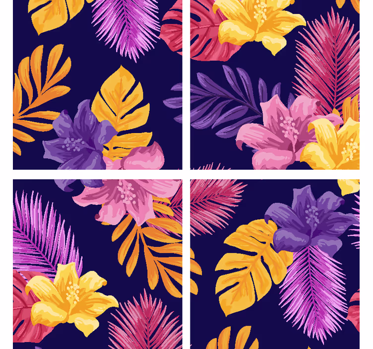 Sous verre moderne motif feuilles tropicales - TenStickers
