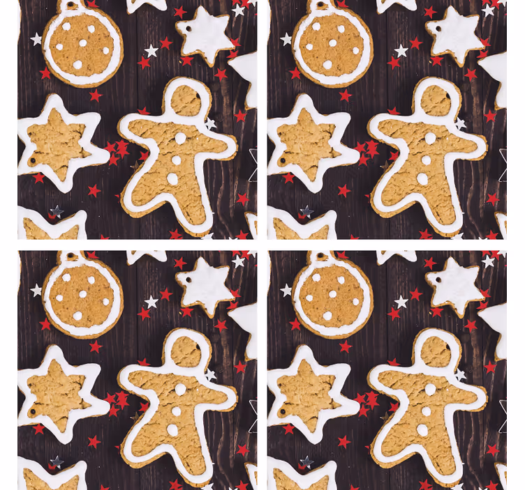 Sous verre noël motif festif biscuits en pain d'épice - TenStickers