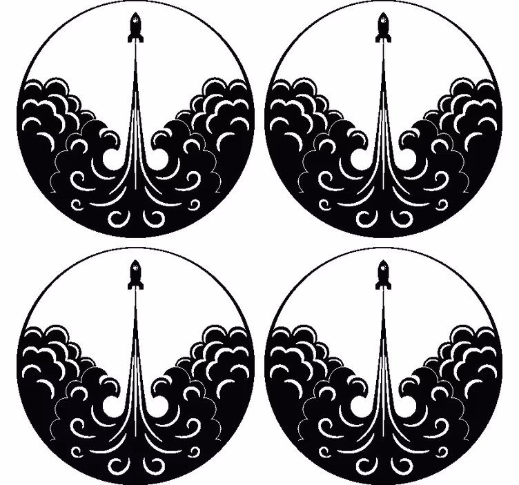 Sous verre bière vagues de lancement de fusée - TenStickers