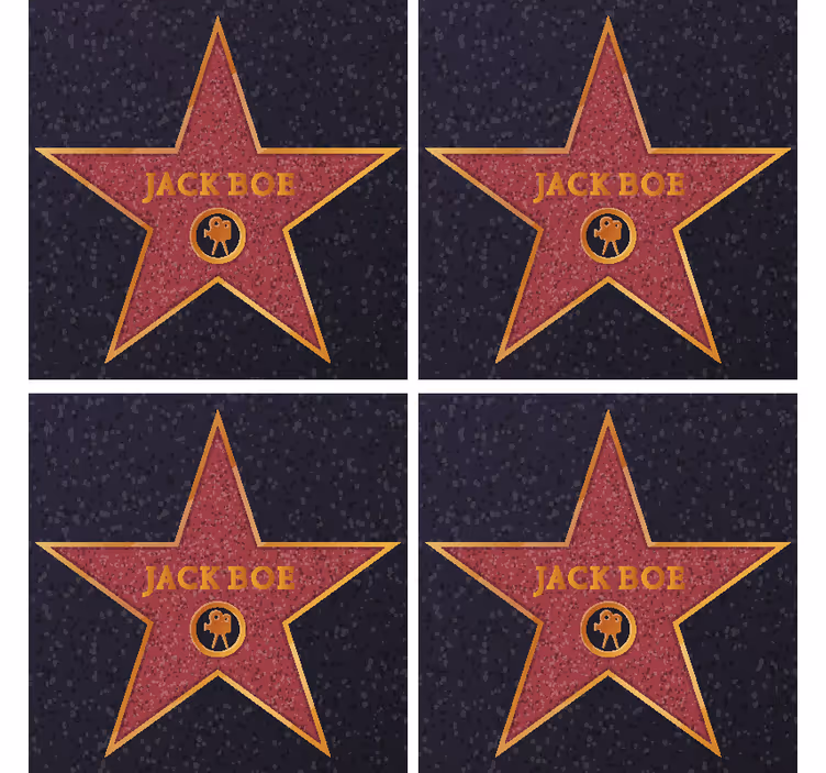 Dessous de verre Etoile Hollywood personnalisable - TenStickers