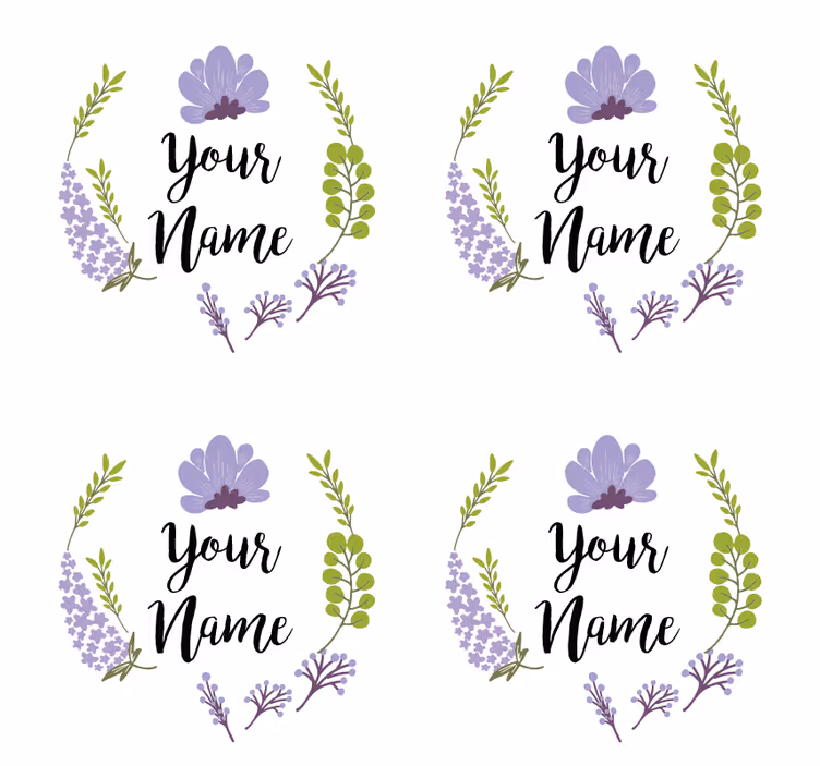 Sous verre personnalisable design floral personnalisé - TenStickers