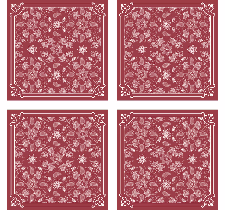 Sous verre vintage motif floral carreau - TenStickers