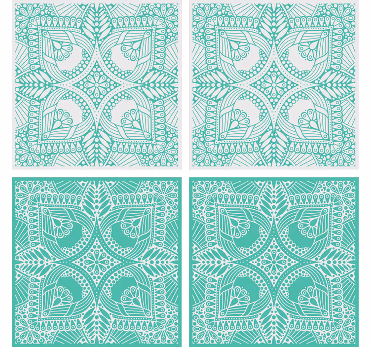 Dessous de verre vert motif paisley - TenStickers