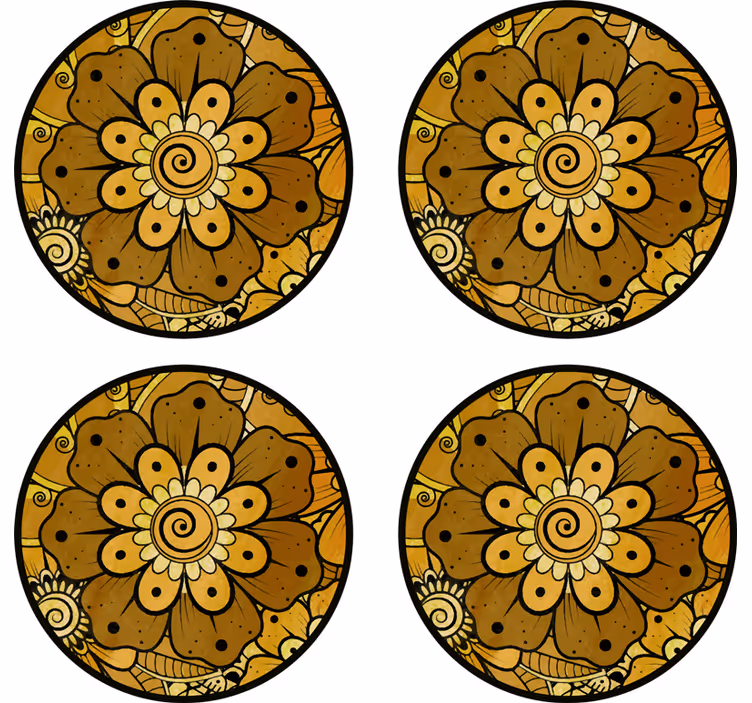 Sous verre motif floral complexe - TenStickers