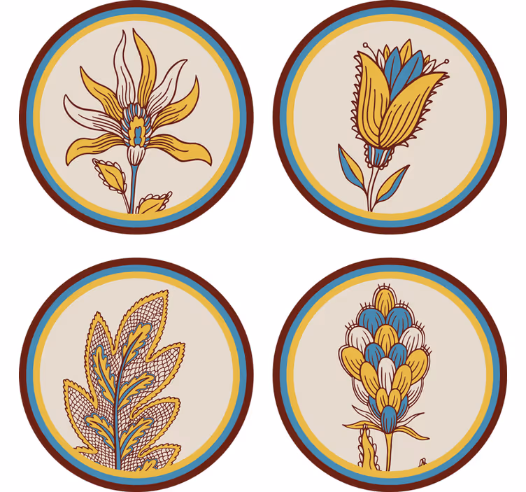 Sous verre ensemble de motifs floraux - TenStickers
