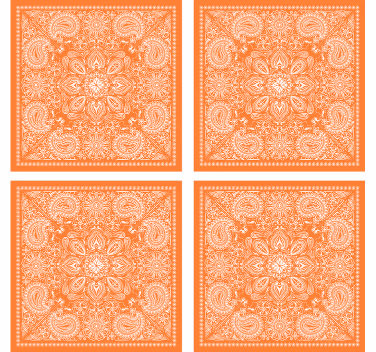 Sous verre motif paisley détail - TenStickers
