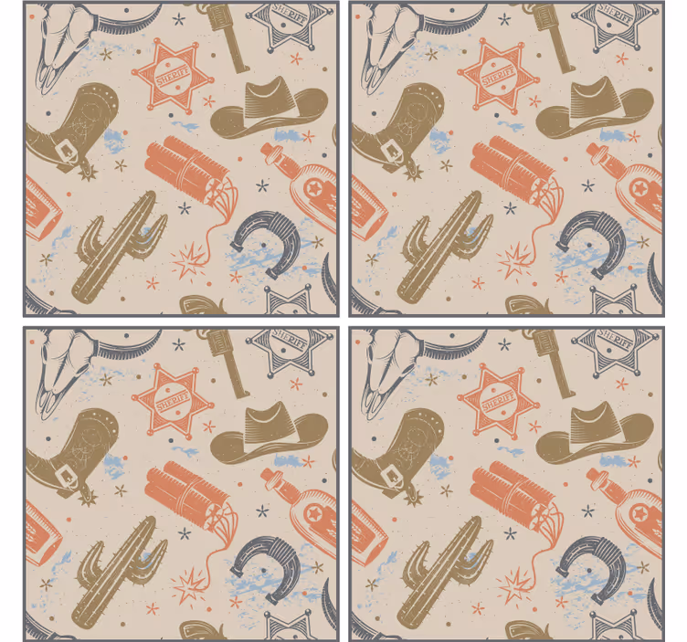 Sous verre bière éléments thème cowboy - TenStickers