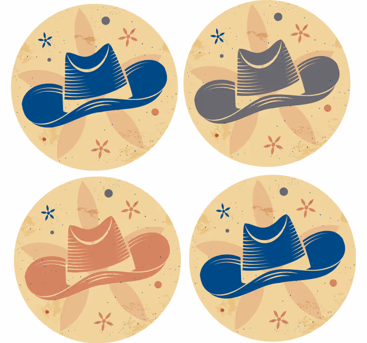 Sous verre bière motif chapeau stylisé - TenStickers