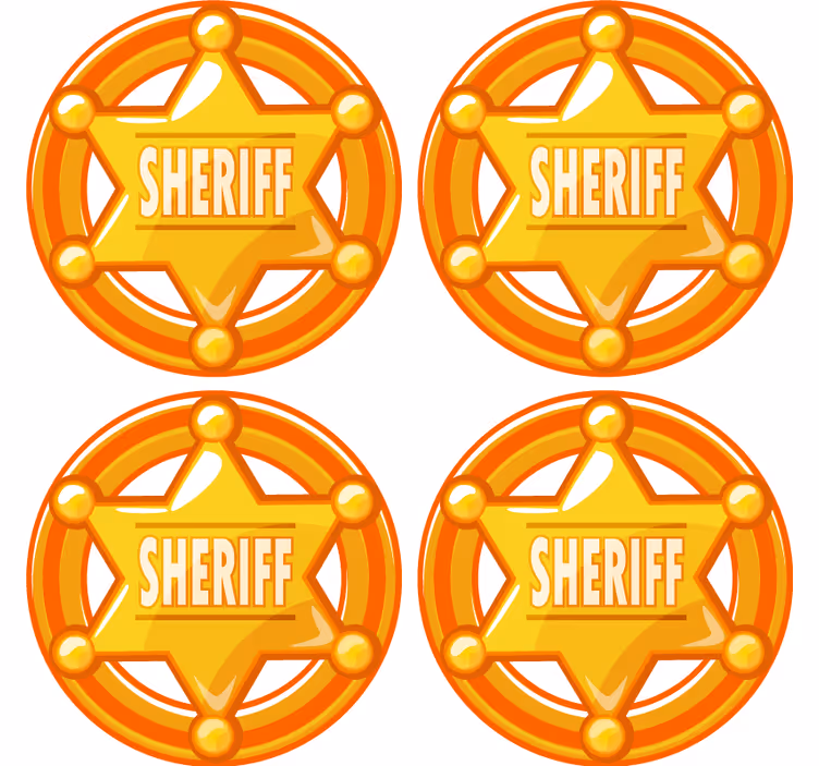 Sous verre bière motif étoile de shérif - TenStickers